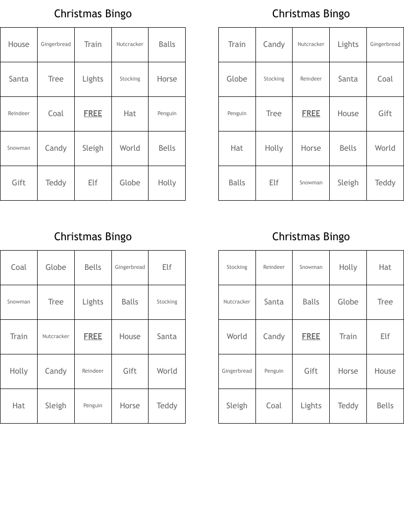 Christmas Bingo