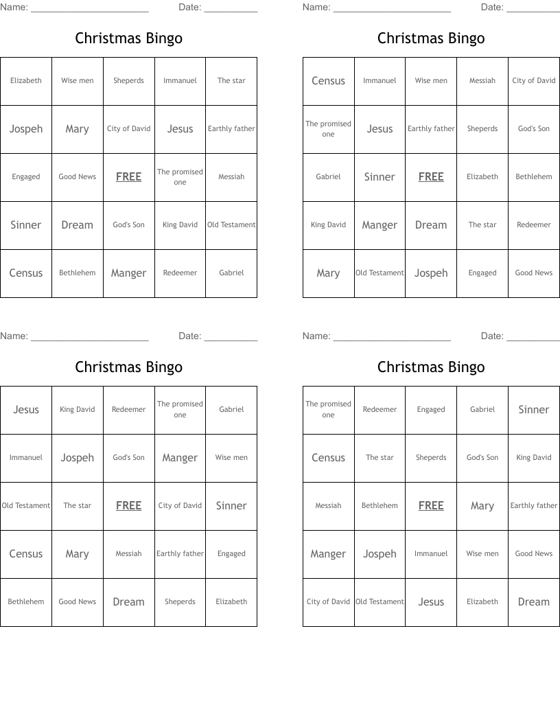 Christmas Bingo