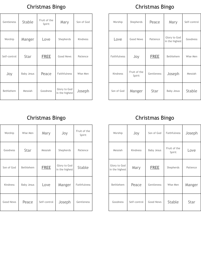 Christmas Bingo