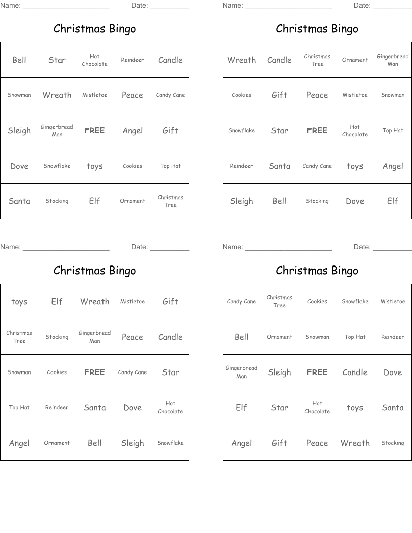 Christmas Bingo