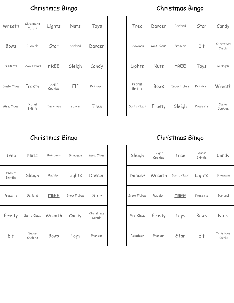 Christmas Bingo