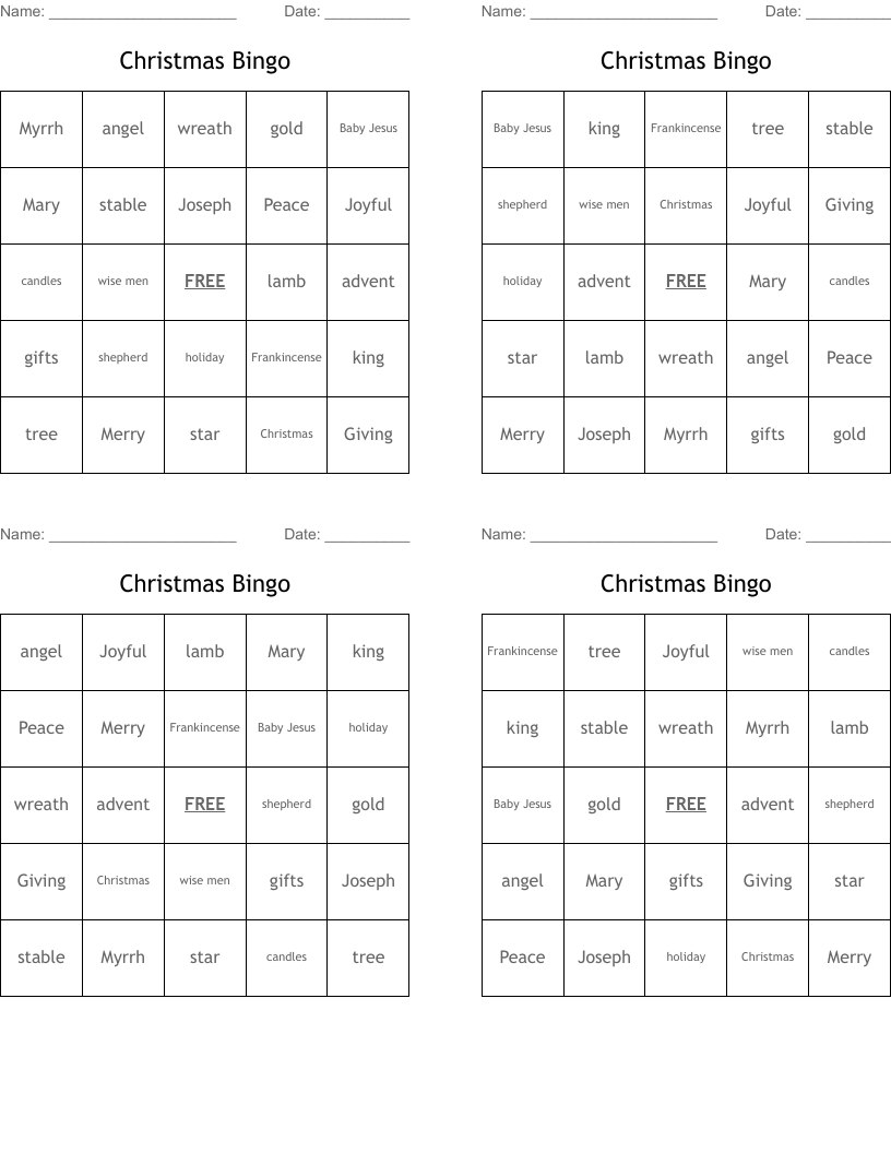 Christmas Bingo