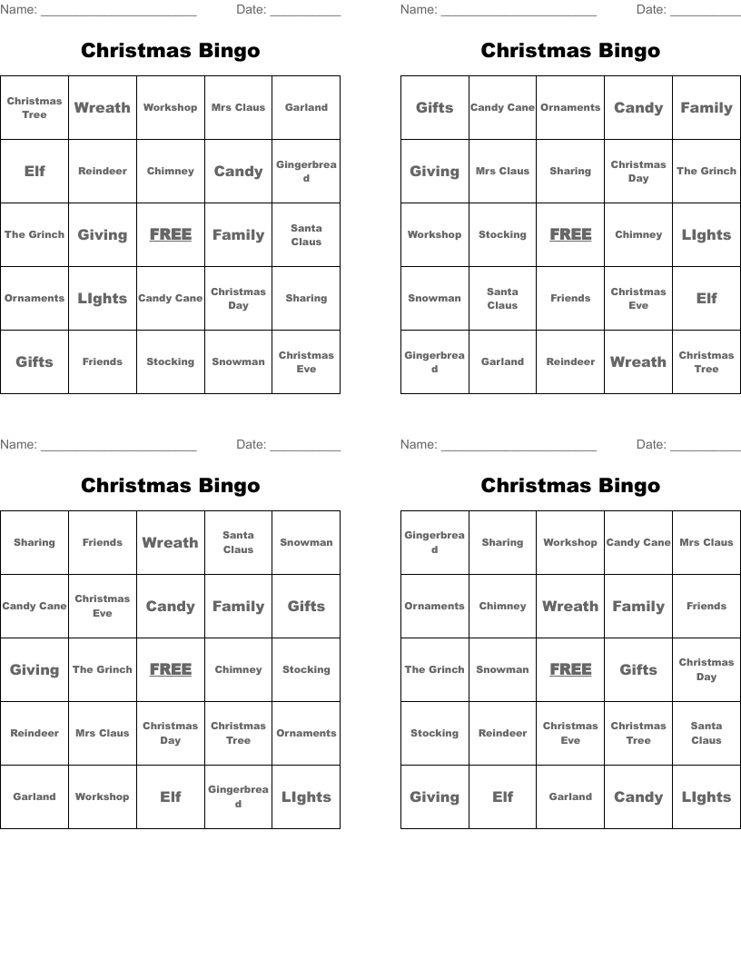 Christmas Bingo