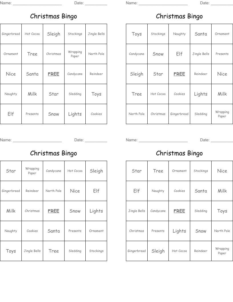 Christmas Bingo