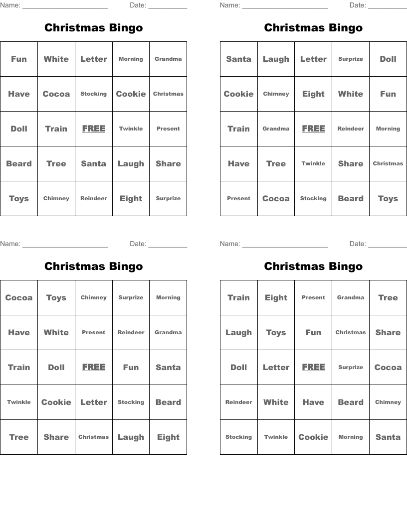Christmas Bingo