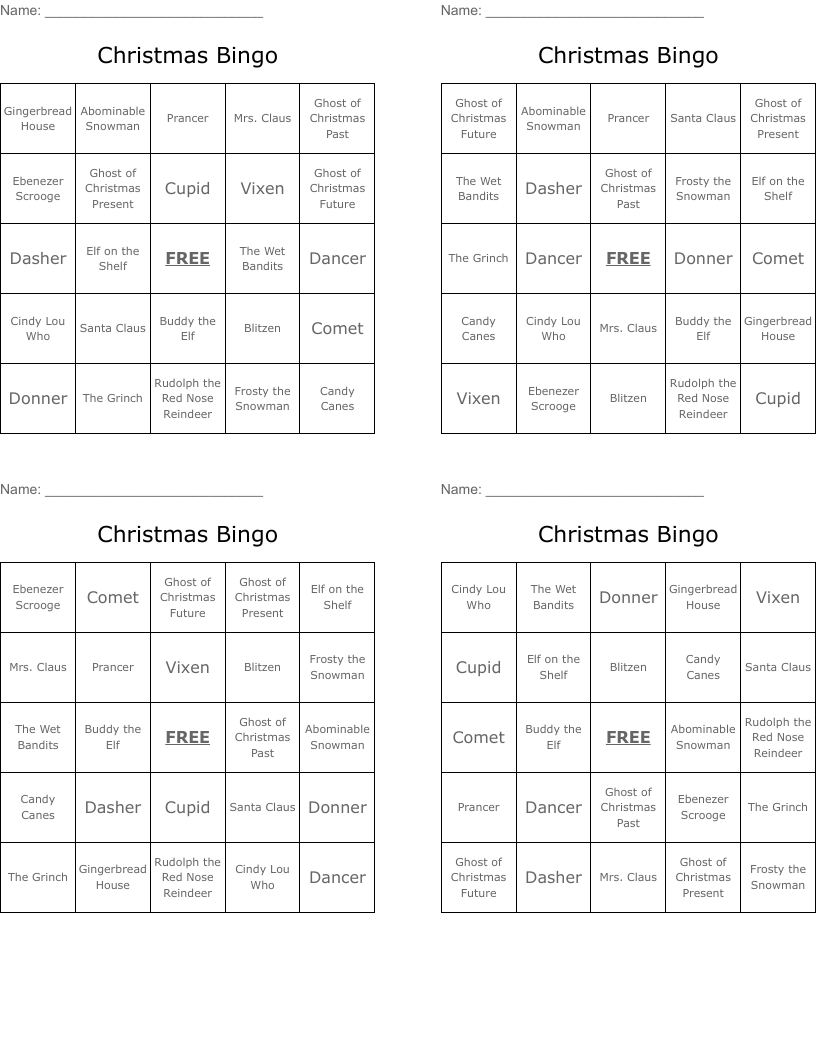 Christmas Bingo