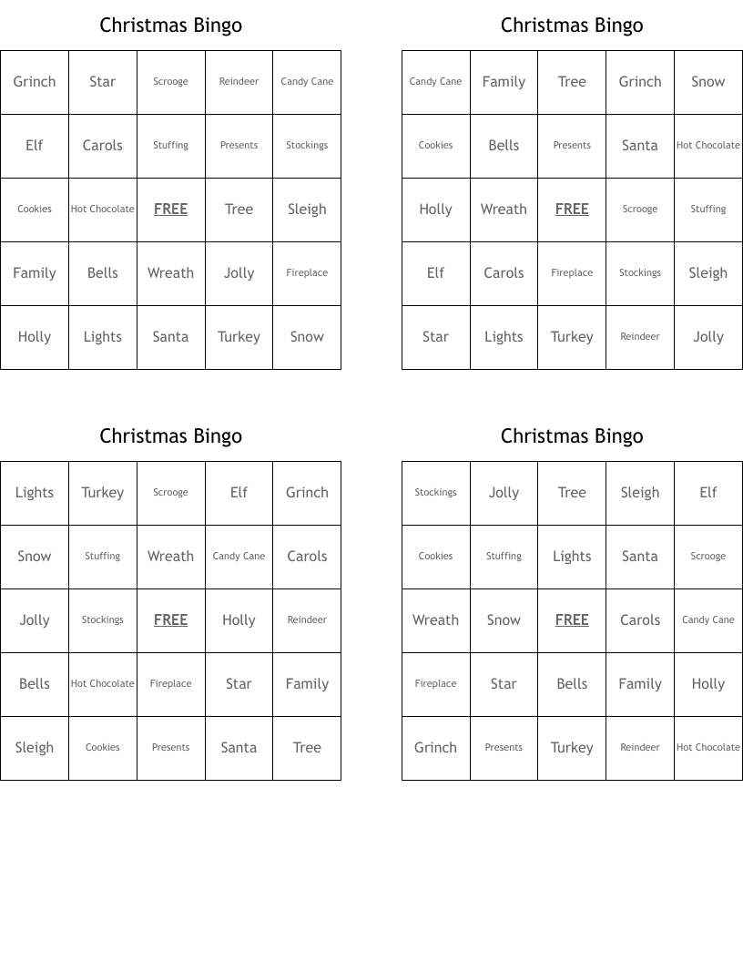 Christmas Bingo