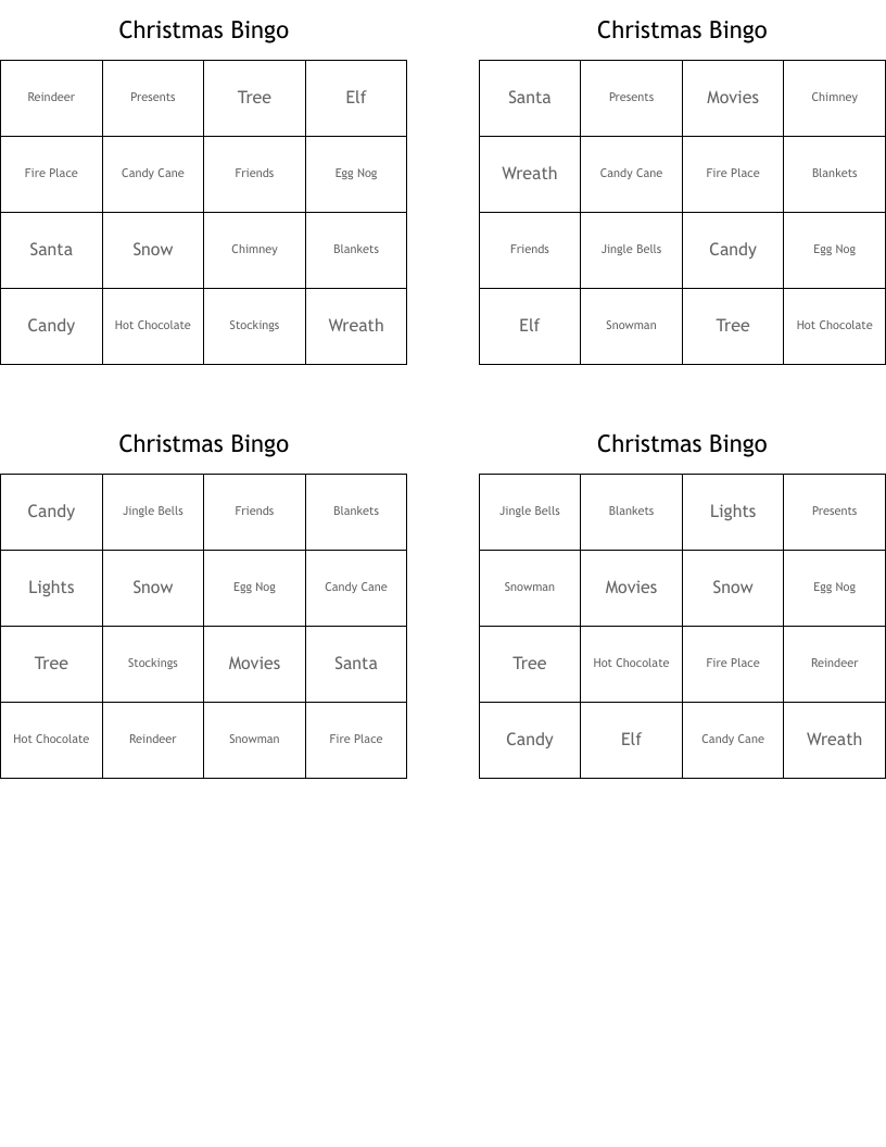 Christmas Bingo