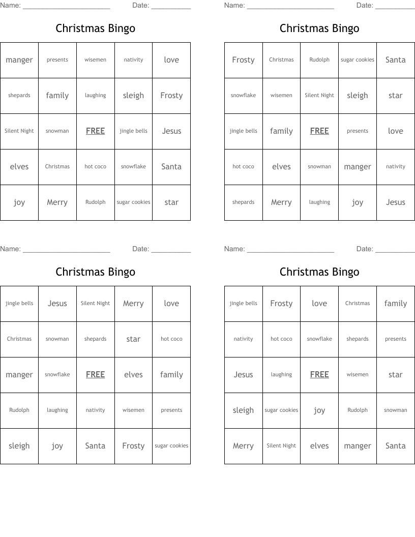 Christmas Bingo