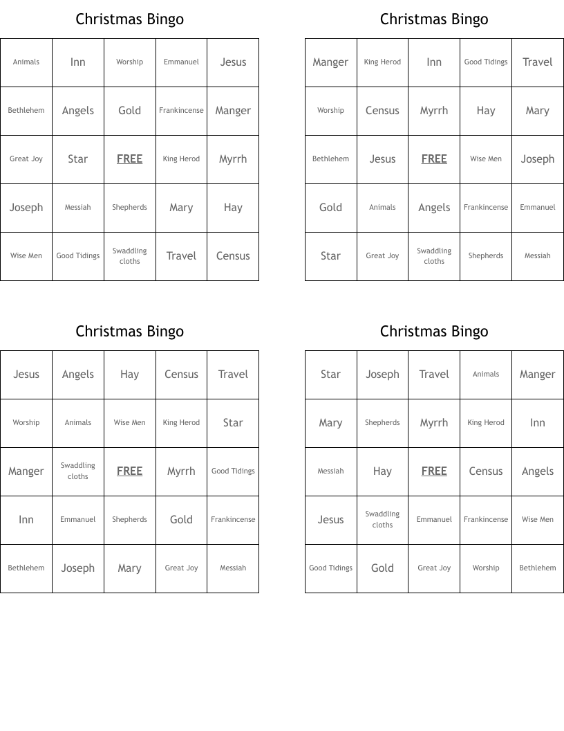 Christmas Bingo