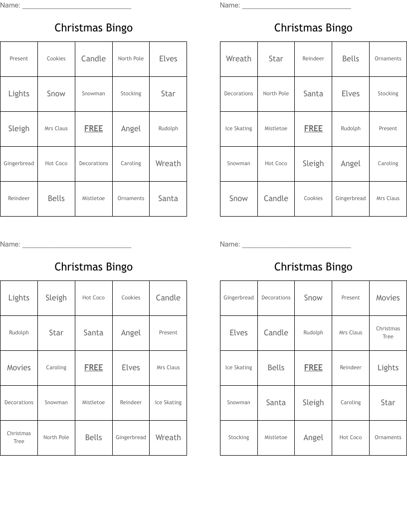 Christmas Bingo