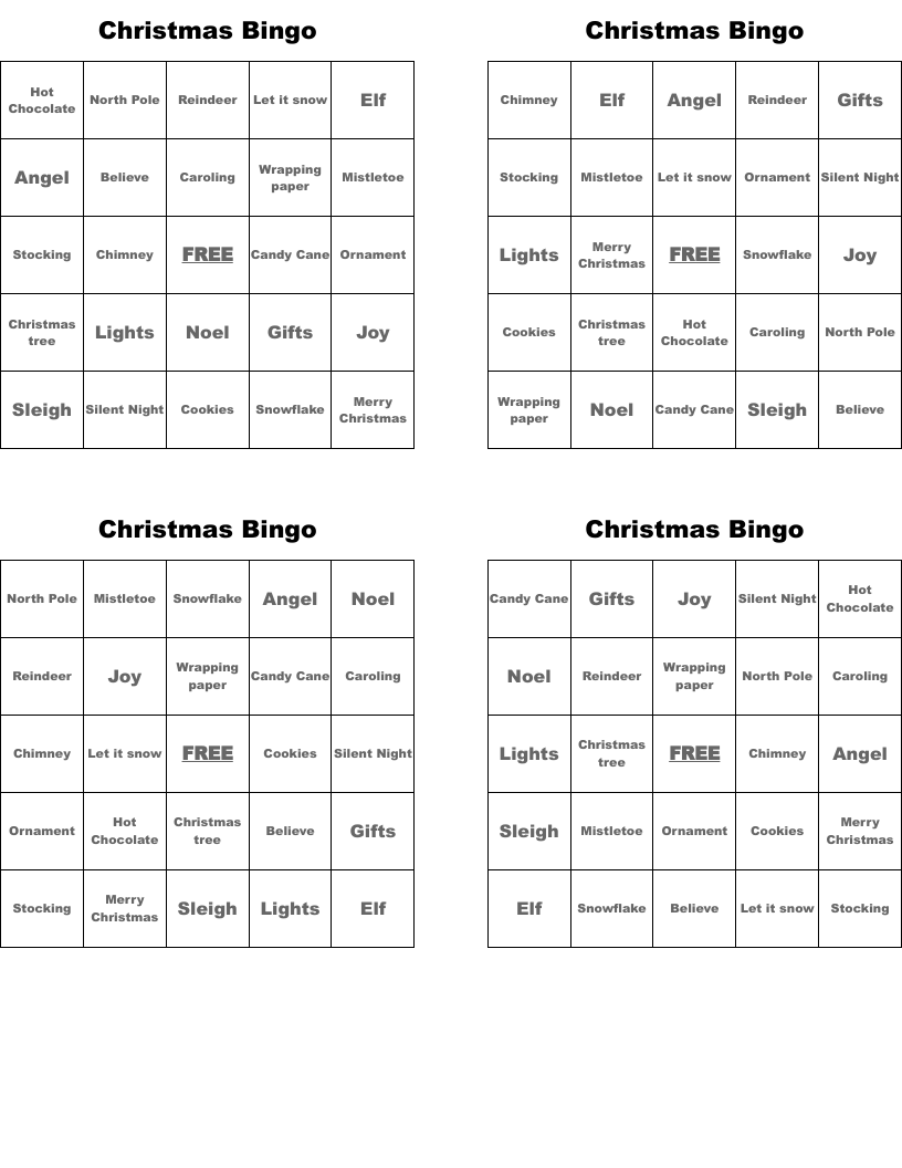 Christmas Bingo 