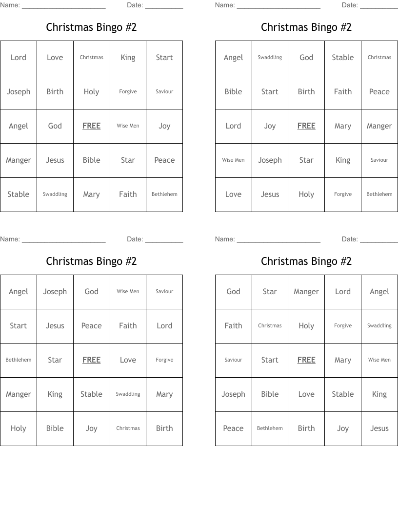 Christmas Bingo  #2