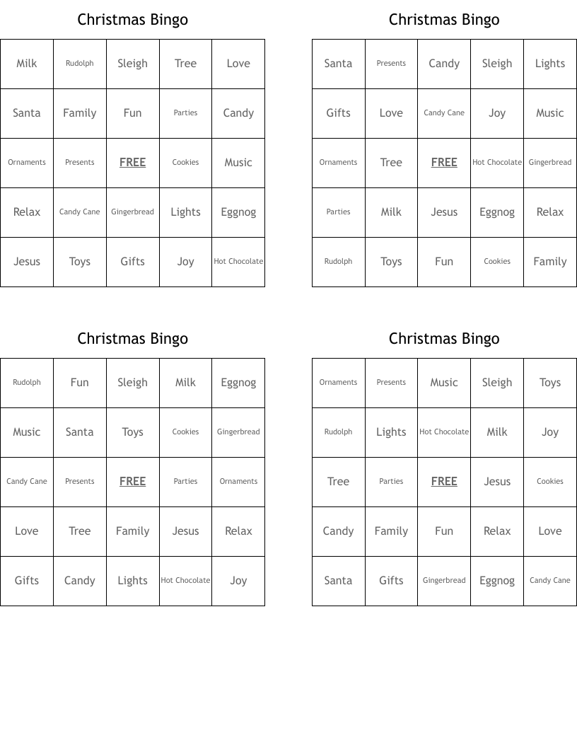 Christmas Bingo 