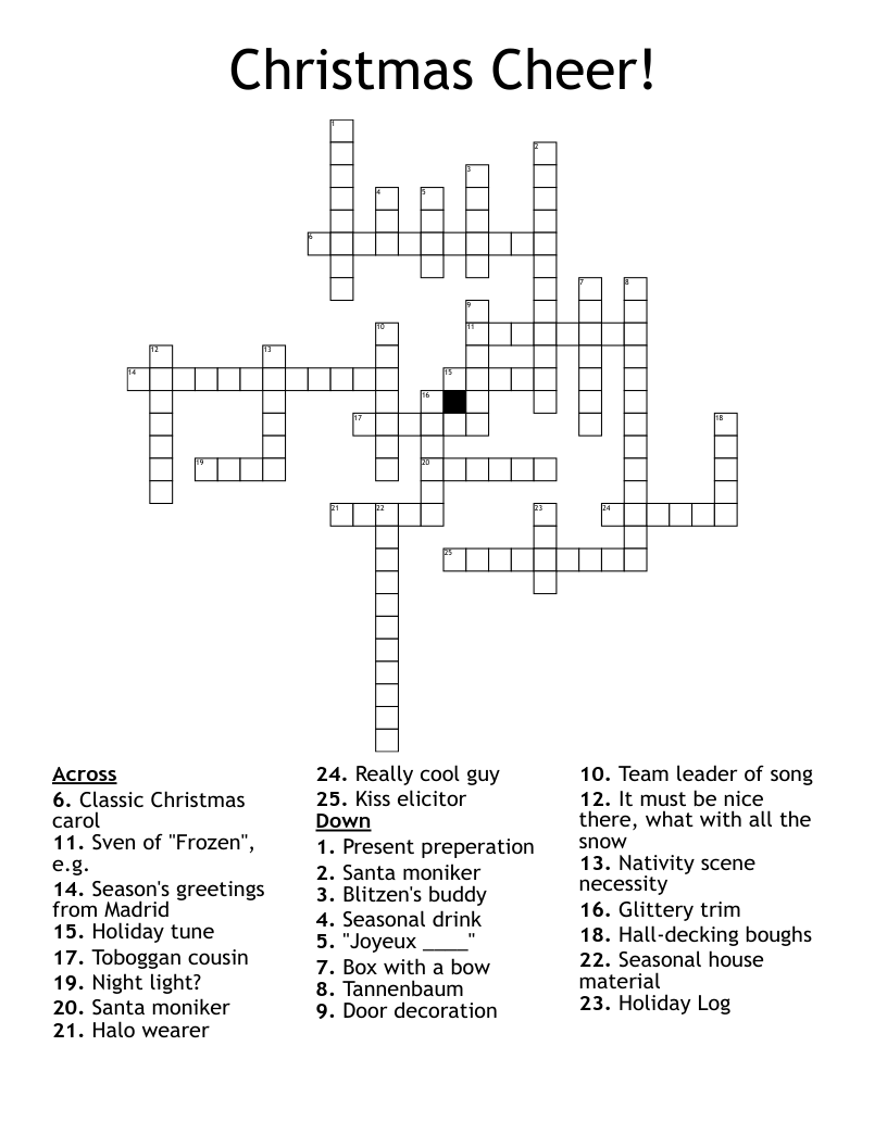 Christmas Cheer! Crossword