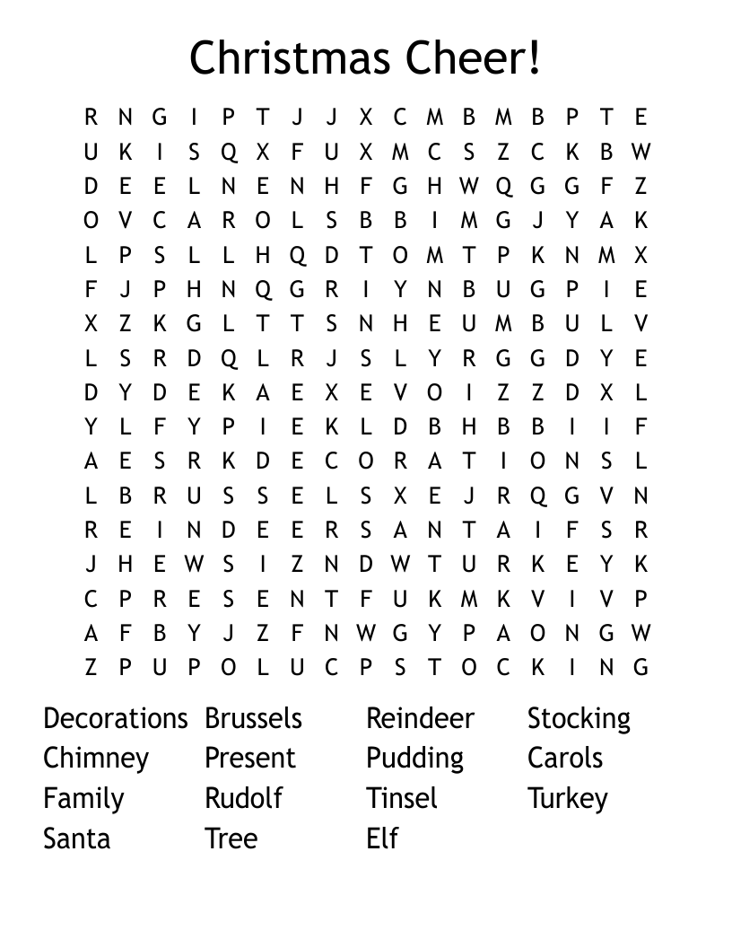 Christmas Cheer! Word Search