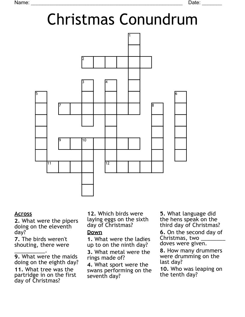 Christmas Conundrum Crossword