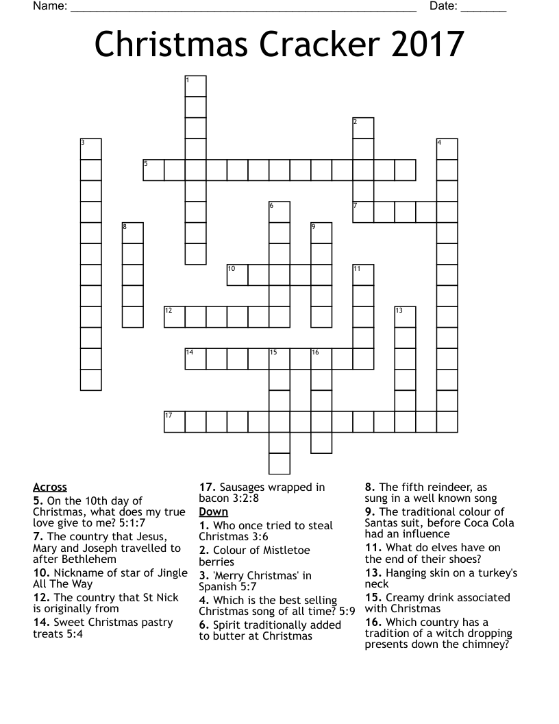 Christmas Cracker 2017 Crossword