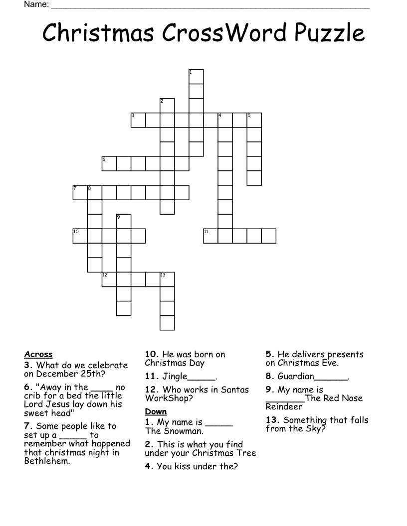 Christmas CrossWord Puzzle