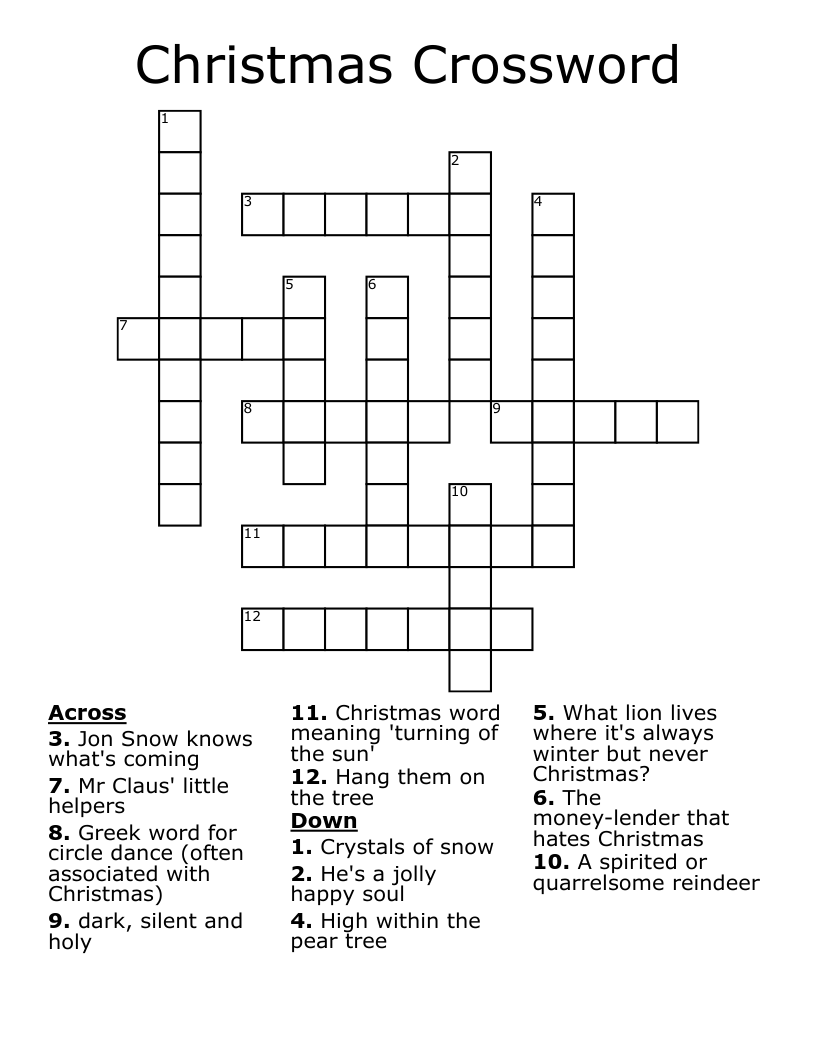 Christmas Crossword