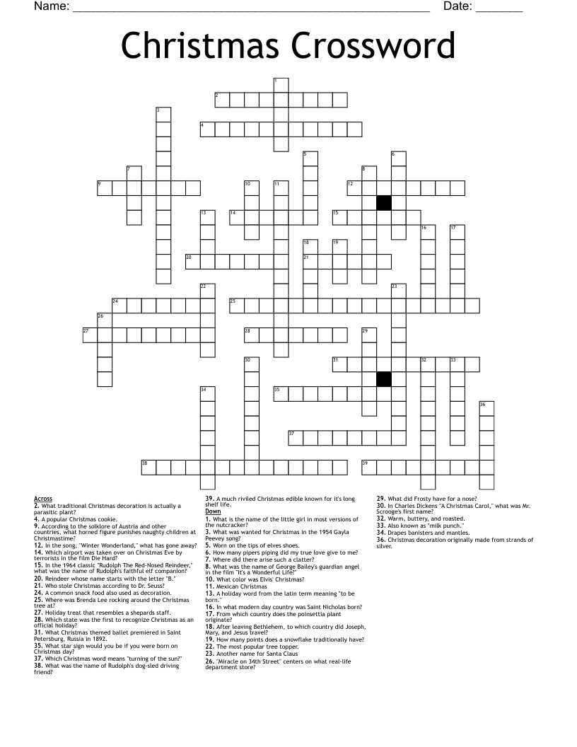 Christmas Crossword