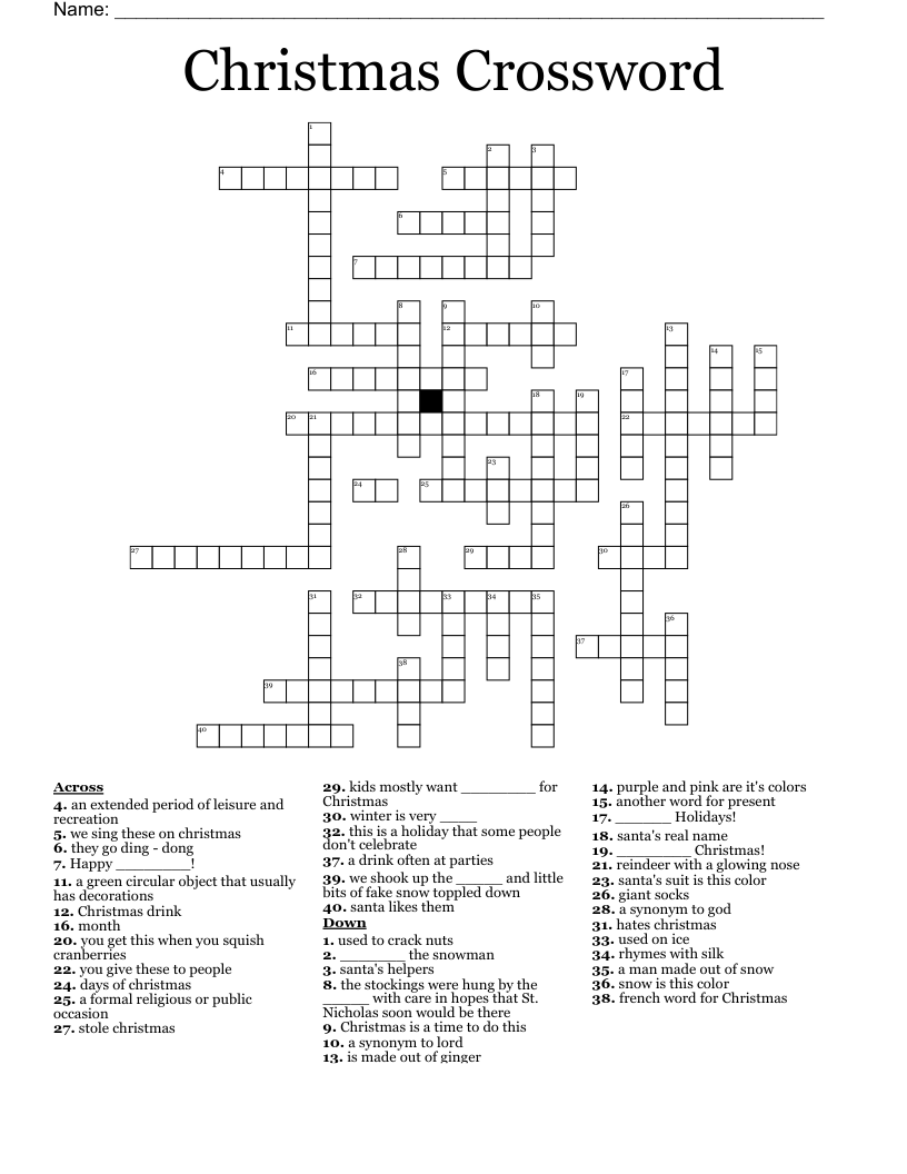 Christmas Crossword