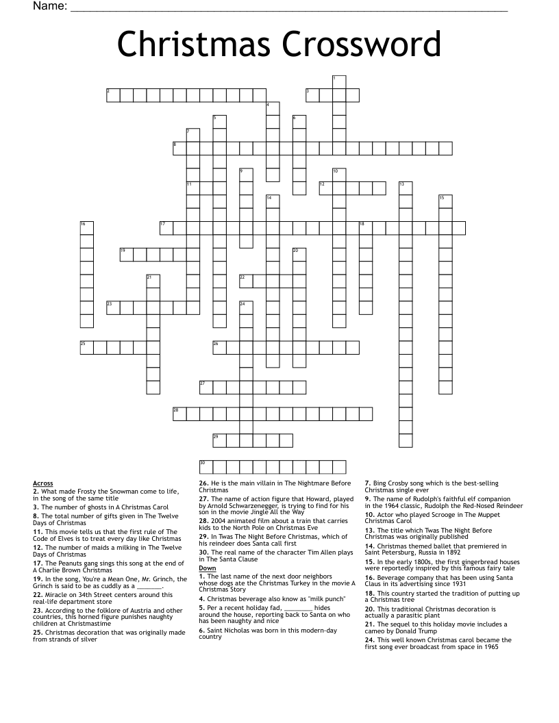 Christmas Crossword