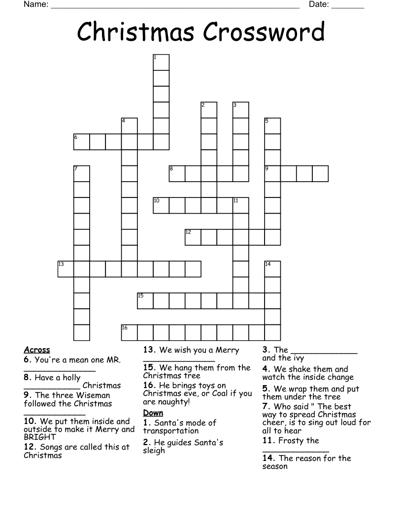 Christmas Crossword