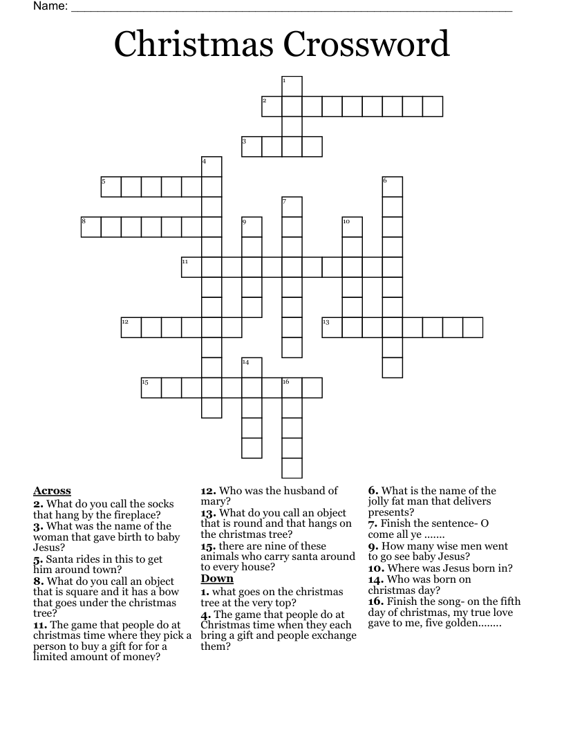 Christmas Crossword