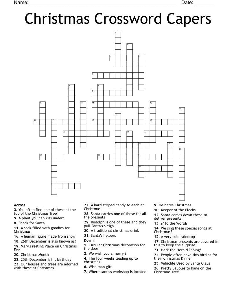 Christmas Crossword Capers