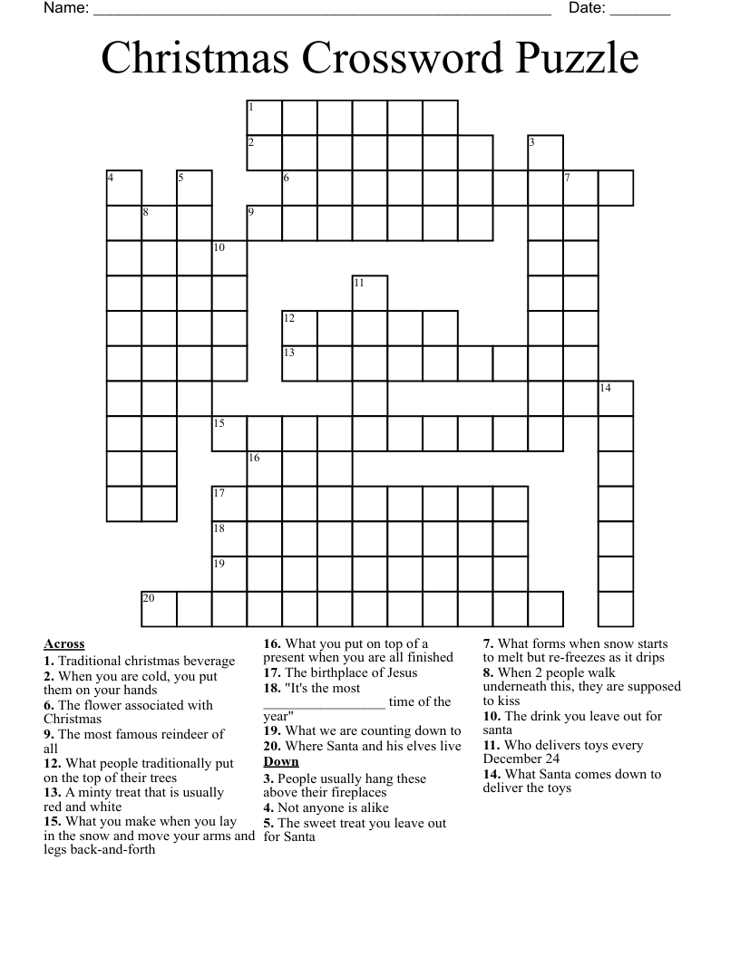 Christmas Crossword Puzzle