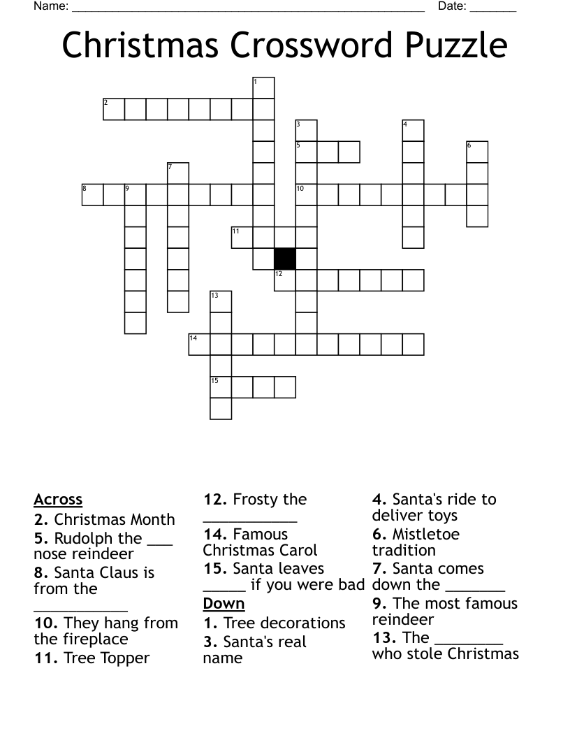 Christmas Crossword Puzzle