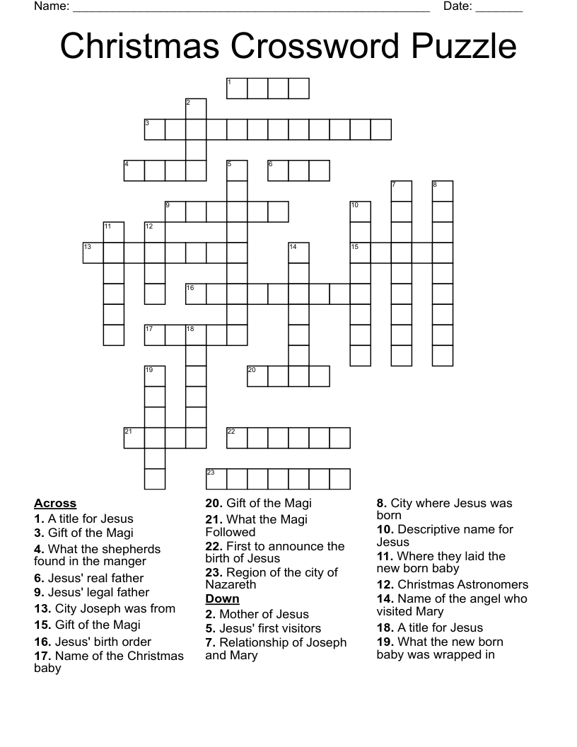 Christmas Crossword Puzzle