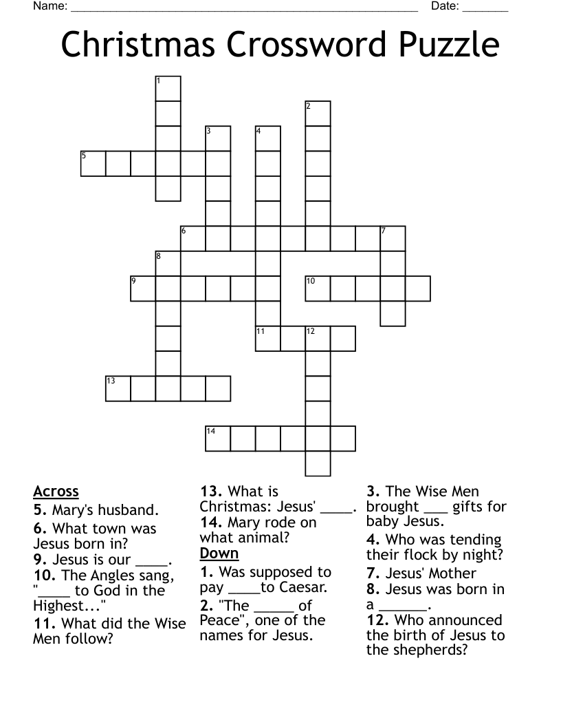Christmas Crossword Puzzle