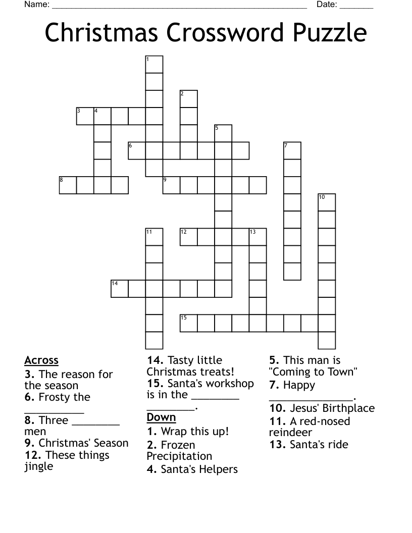 Christmas Crossword Puzzle