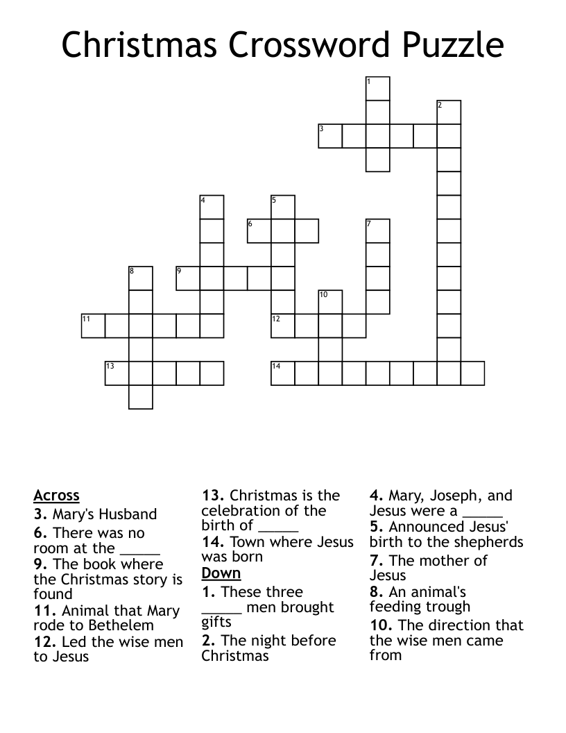 Christmas Crossword Puzzle