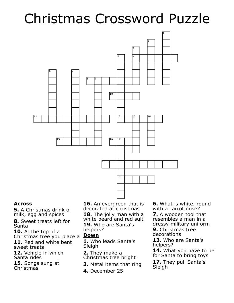 Christmas Crossword Puzzle