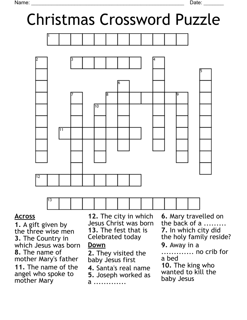 Christmas Crossword Puzzle