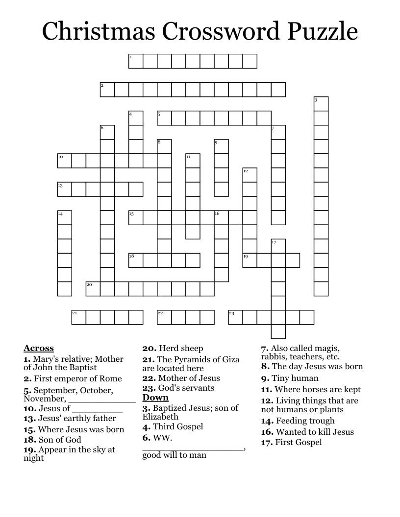 Christmas Crossword Puzzle