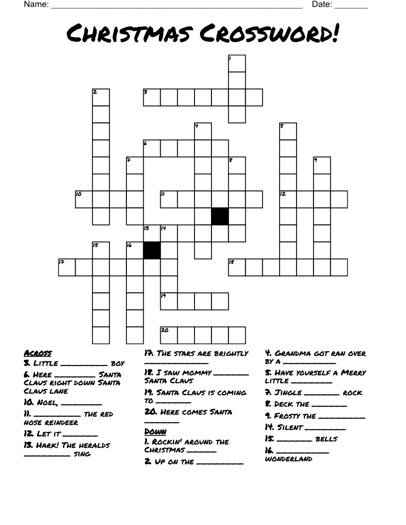Christmas Crossword! 