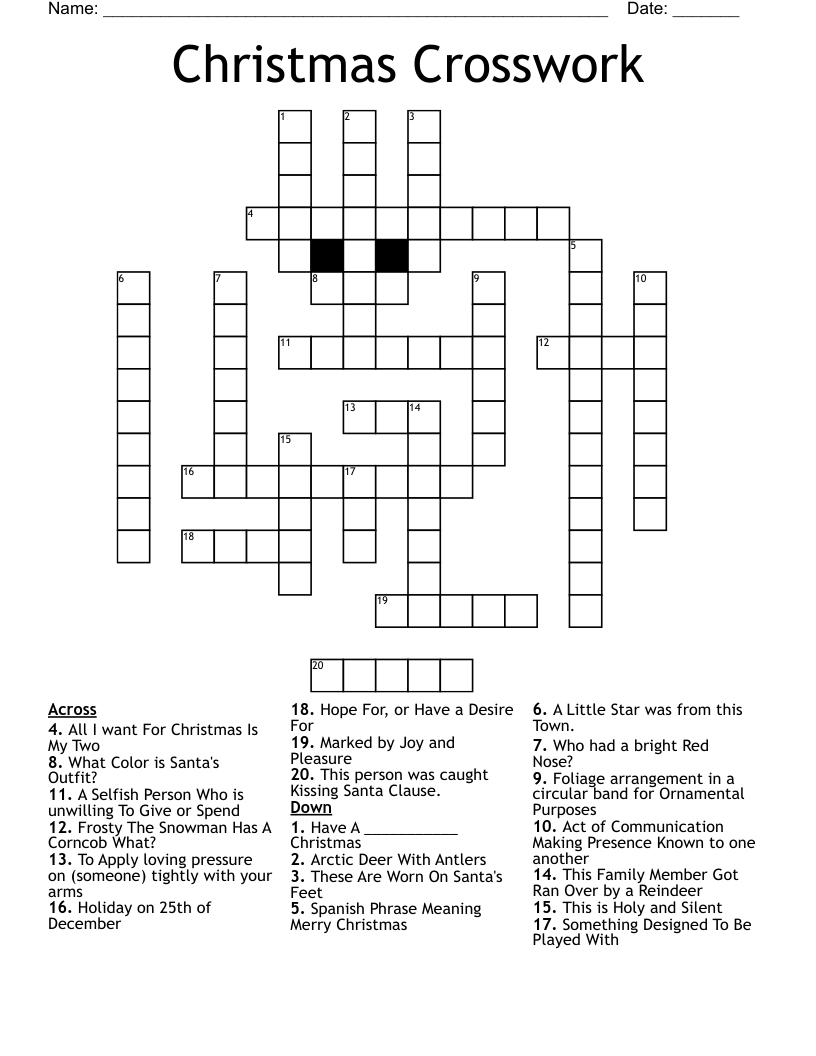 Christmas Crosswork Crossword
