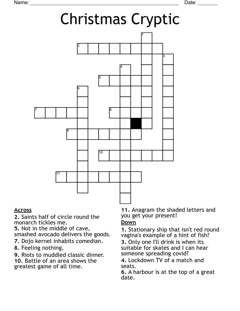 Christmas Cryptic Crossword