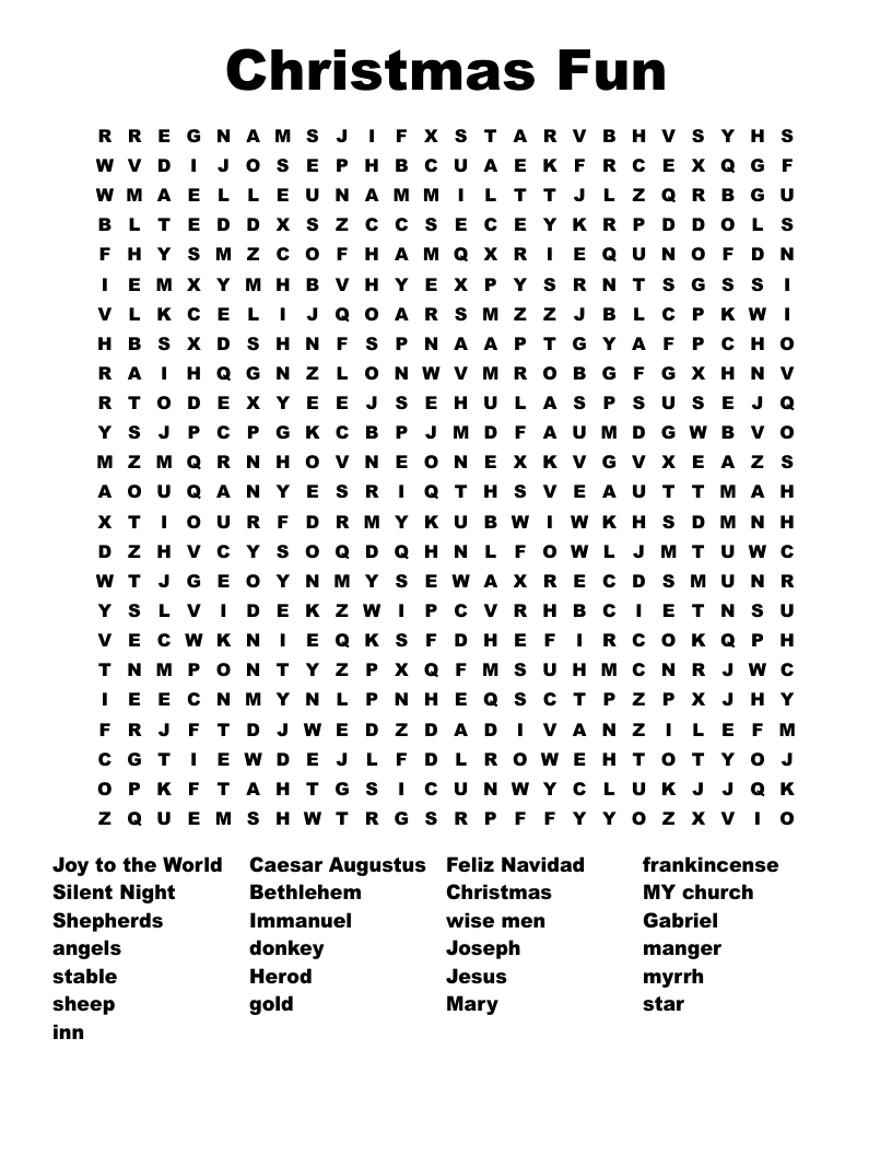 Christmas Fun Word Search