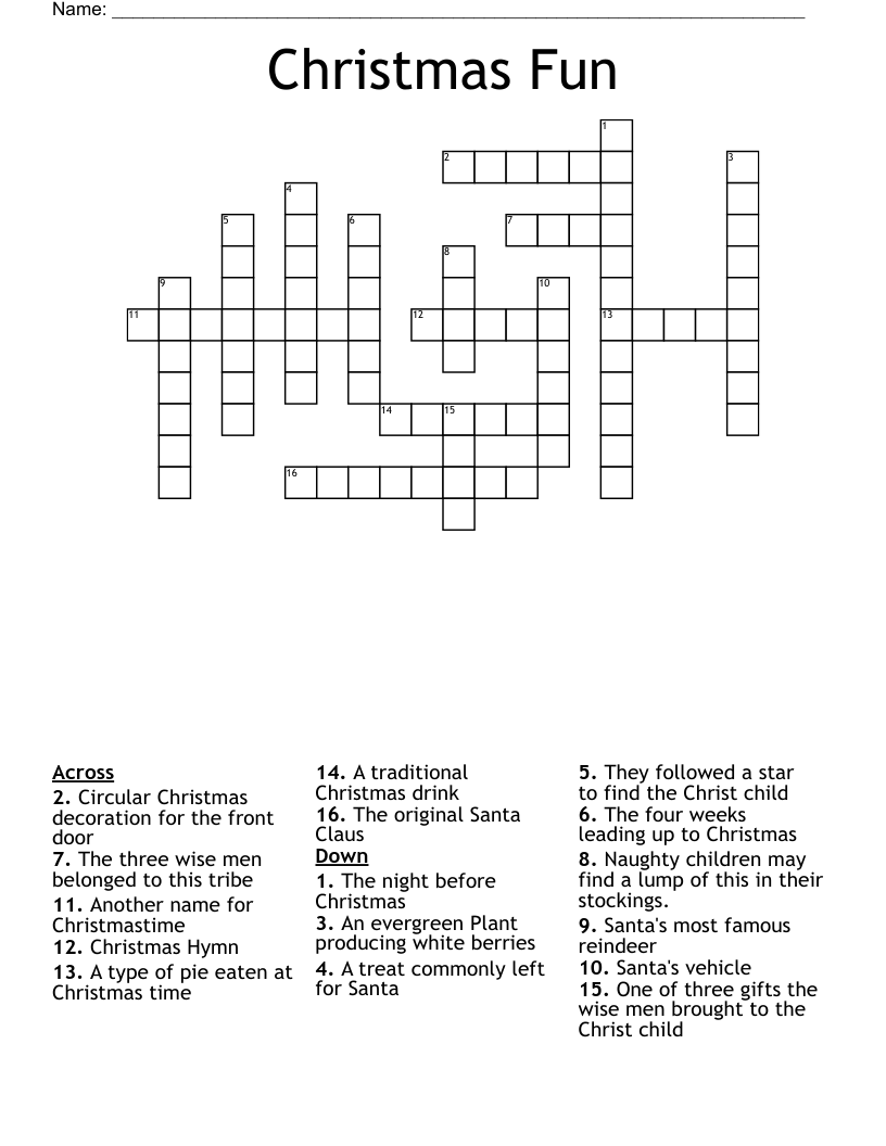 Christmas Fun Crossword