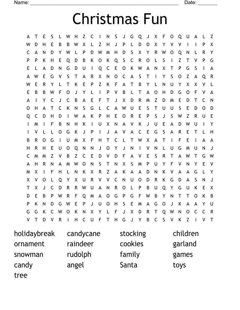 Christmas Fun Word Search