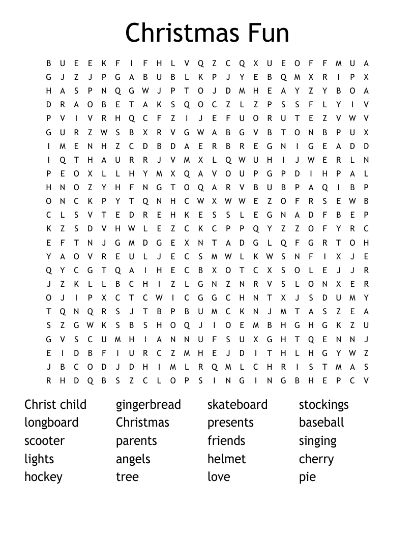 Christmas Fun Word Search