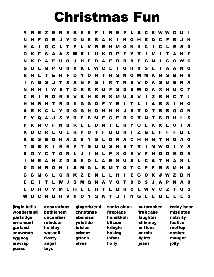 Christmas Fun Word Search