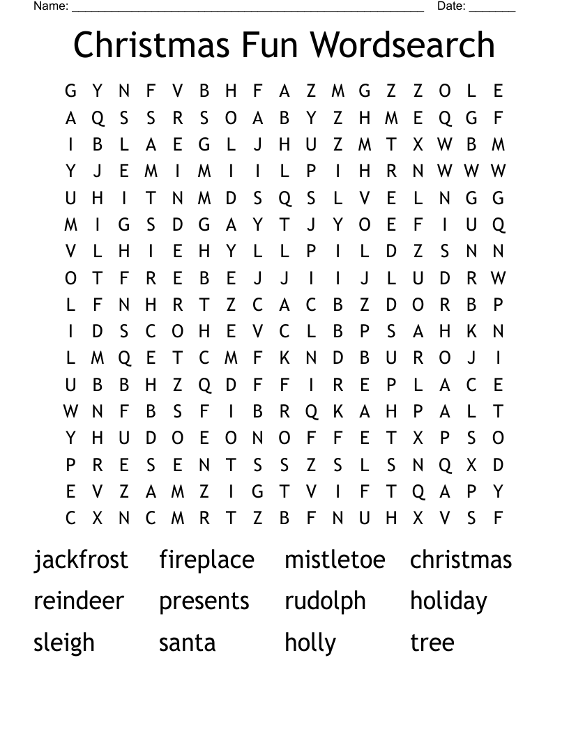 Christmas Fun Wordsearch 
