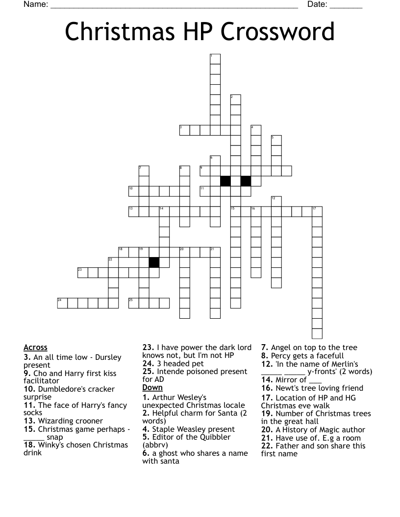 Christmas HP Crossword