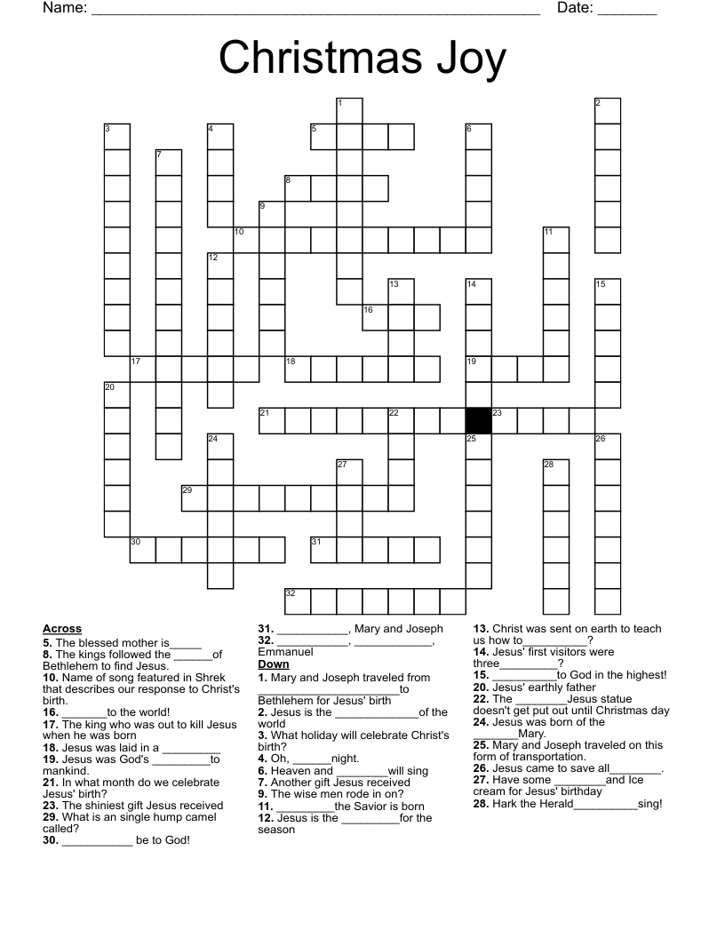 Christmas Joy Crossword